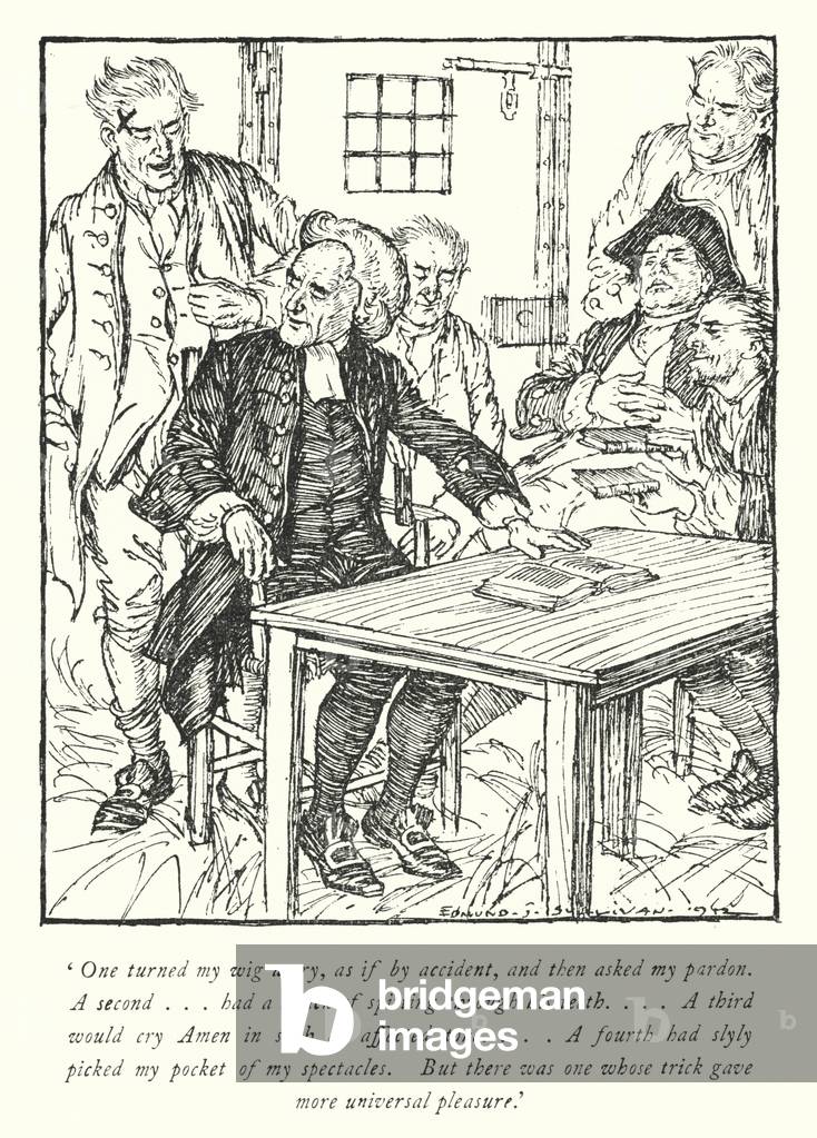 Immagine di Stampa "Illustrazione per il vicario di Wakefield di Oliver Goldsmith (lito)" di Edmund Joseph Sul