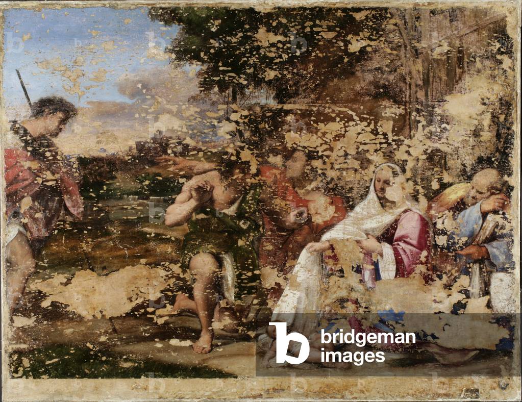 Anbetung der Hirten (nach der Reinigung, vor der Restaurierung) 1510 (Öl auf Leinwand)