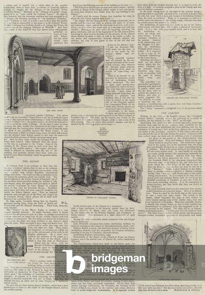 Image of Print depicting Lambeth Palace (litho) by Henry Edward Tidmarsh, b/w