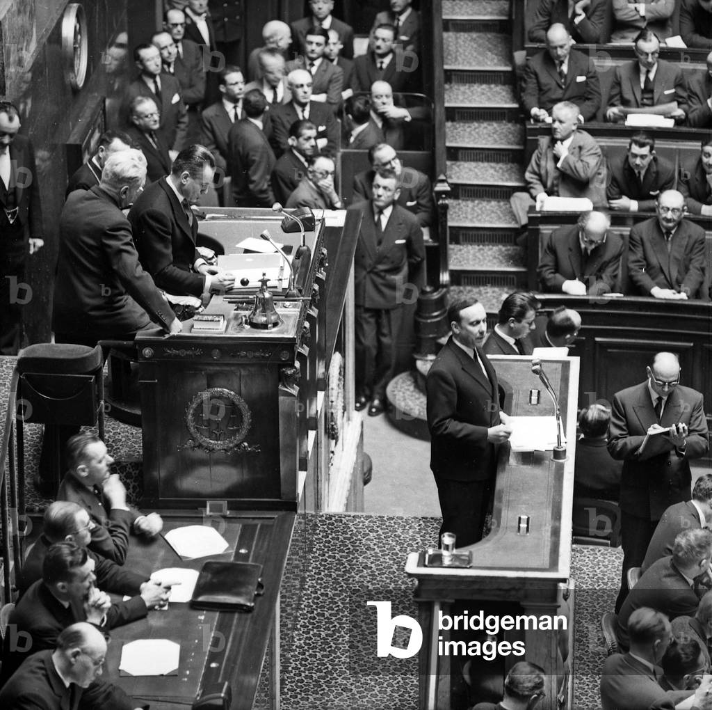 Immagine di Fotografia "Il 20 marzo 1962 all'Assemblea nazionale a Parigi: il primo ministro francese Michel D