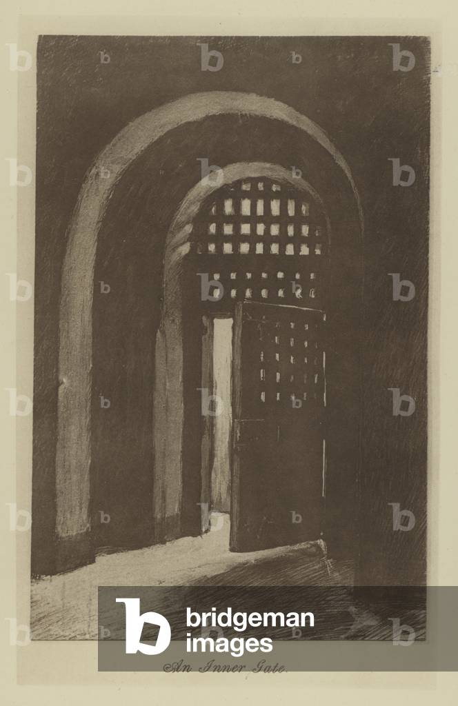 "Chroniken von Newgate: Ein inneres Tor (Gravur)" 1801 von English School