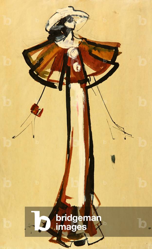 Design de mode soviétique, 1970 (gouache sur papier)