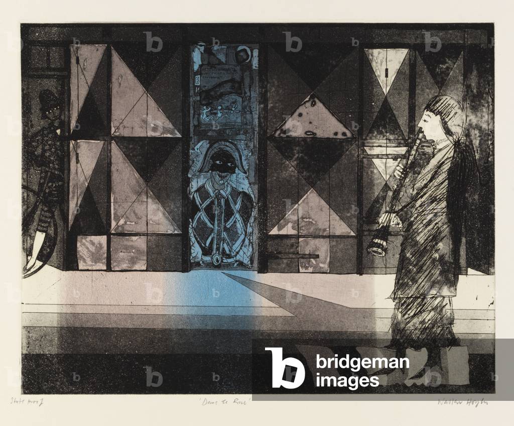 Dans la Rue (etching) by Walter Hoyle