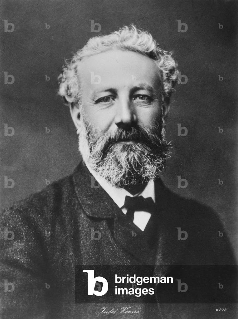 Immagine di Fotografia "Jules Verne (1828-1905). Romanziere francese. Fotografia." di Nadar, b/w