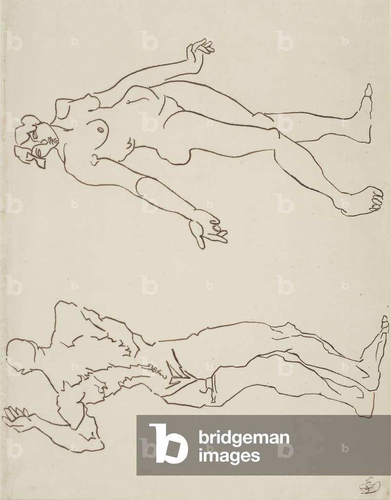 Male and female nude, 1913 (drawing)