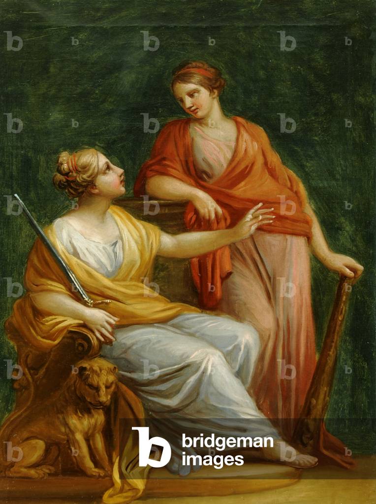 Image of Virgil reading the Aeneid to the Emperor Augustus, his wife by