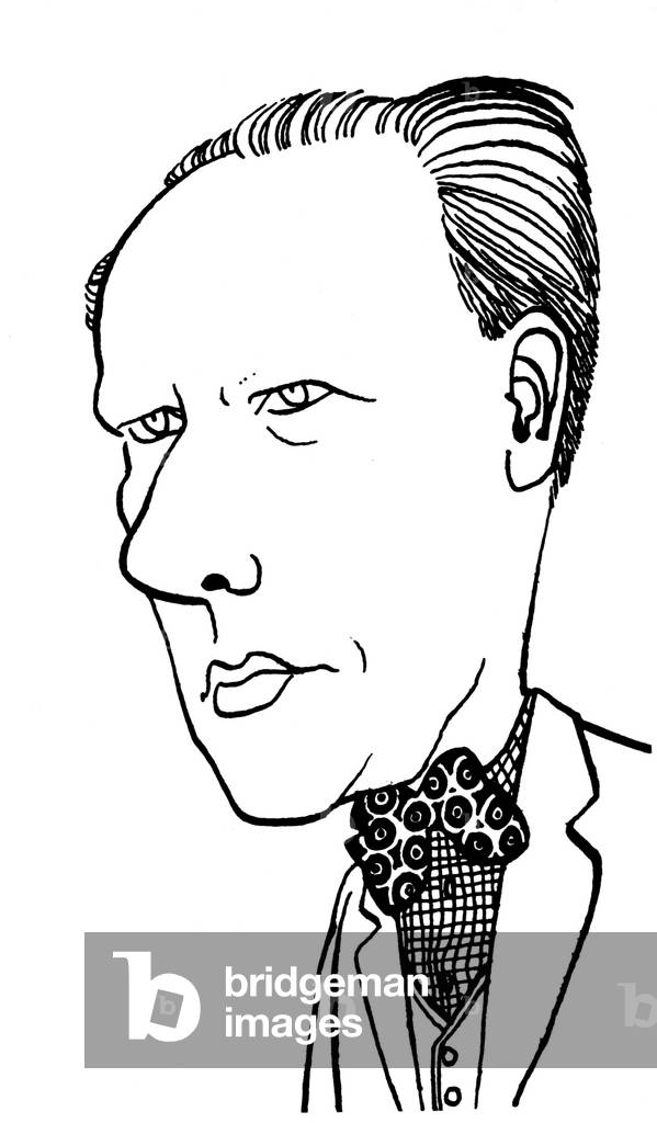 Alan Rawsthorne -caricatura di John Minnion compositore inglese 1905 - 1971