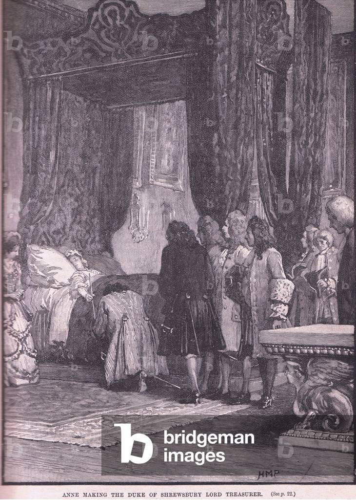 Anne making the Duke of Shrewsbury Lord Treasurer AD 1714