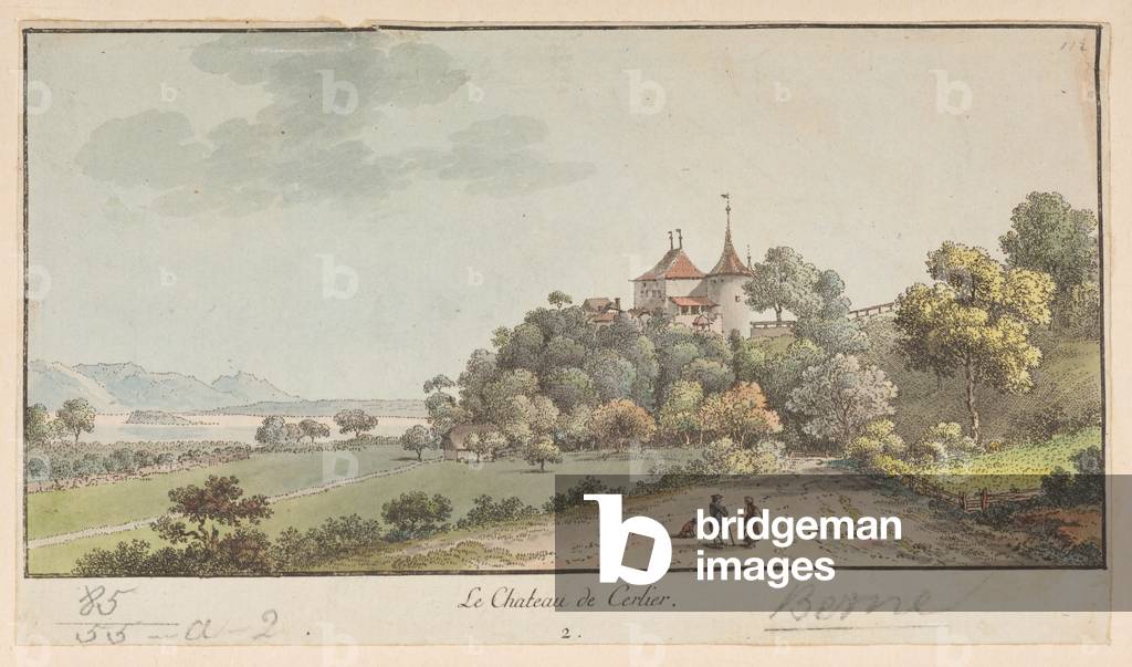 Immagine di Incisione "Le Chateau de Cerlier" 1782 di Johann Ludwig Aberli