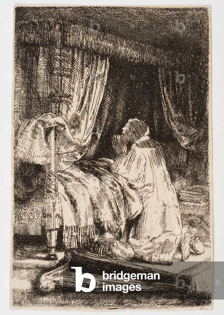 Immagine di Incisione "David in preghiera" 1652 di Rembrandt Harmensz. van Rijn