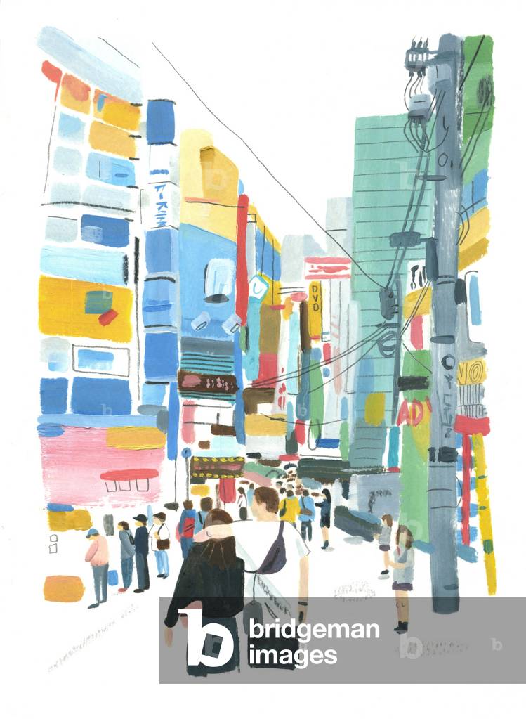 Akihabara, 2015 (Öl auf Papier)