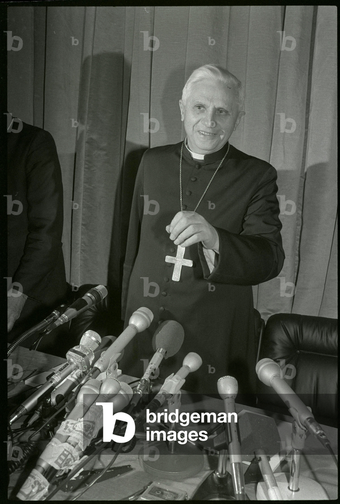 Image of West German Cardinal Joseph Ratzinger after issuing a major ...