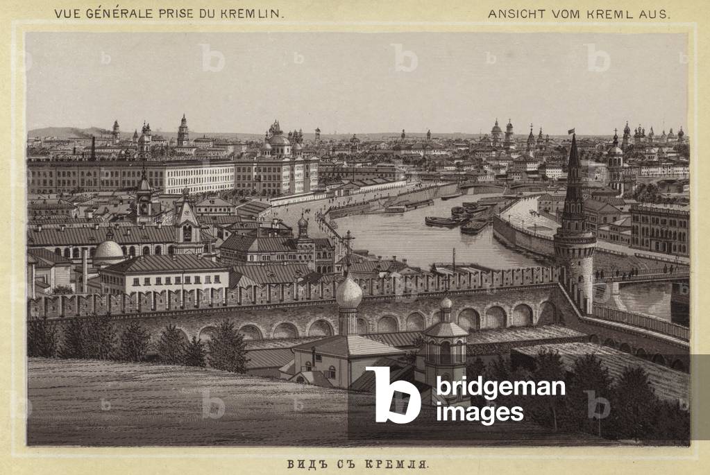 Image of Print depicting Moscou: Vue Generale Prise Du Kremlin (litho) 1801 by European Artist