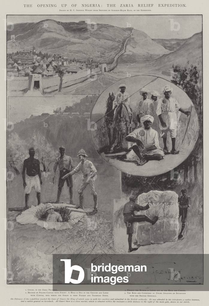 Image of Print depicting The Opening up of Nigeria 1902 by Henry Charles Seppings Wright, b/w