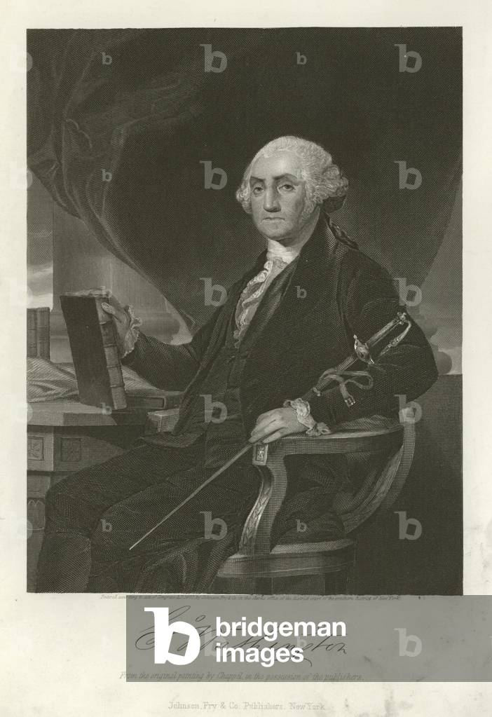 "George Washington (Gravur)" von Alonzo Chappel, b/w