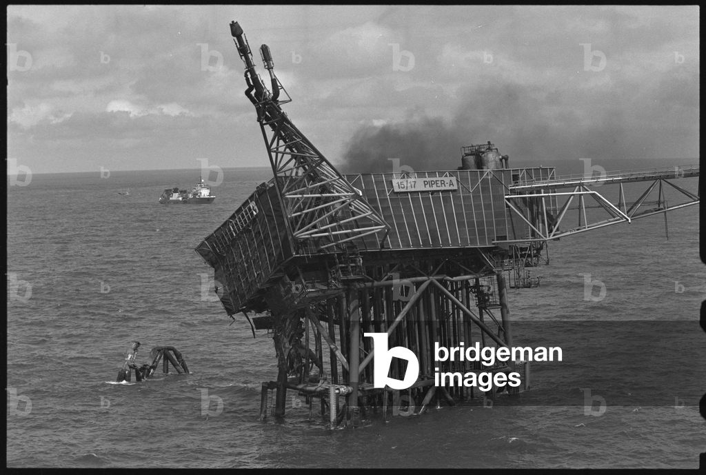 Image of The remains of the North Sea oil rig Piper Alpha