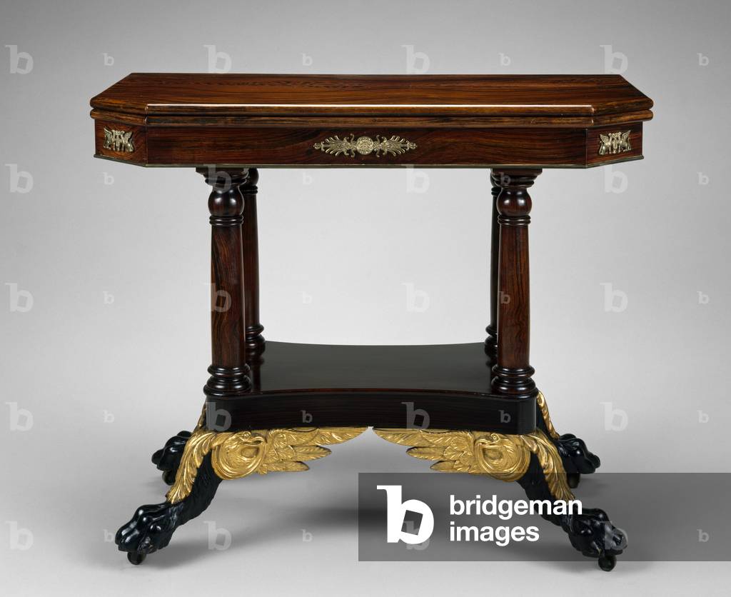 Image of Furniture depicting Card Table 1820 by American Artist, b/w
