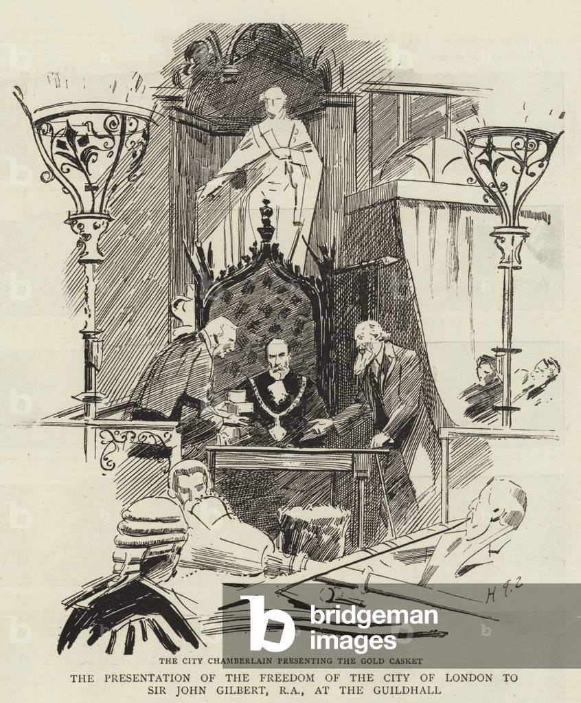 The Presentation of the Freedom of the City of London to Sir John Gilbert by Sydney Prior Hall
