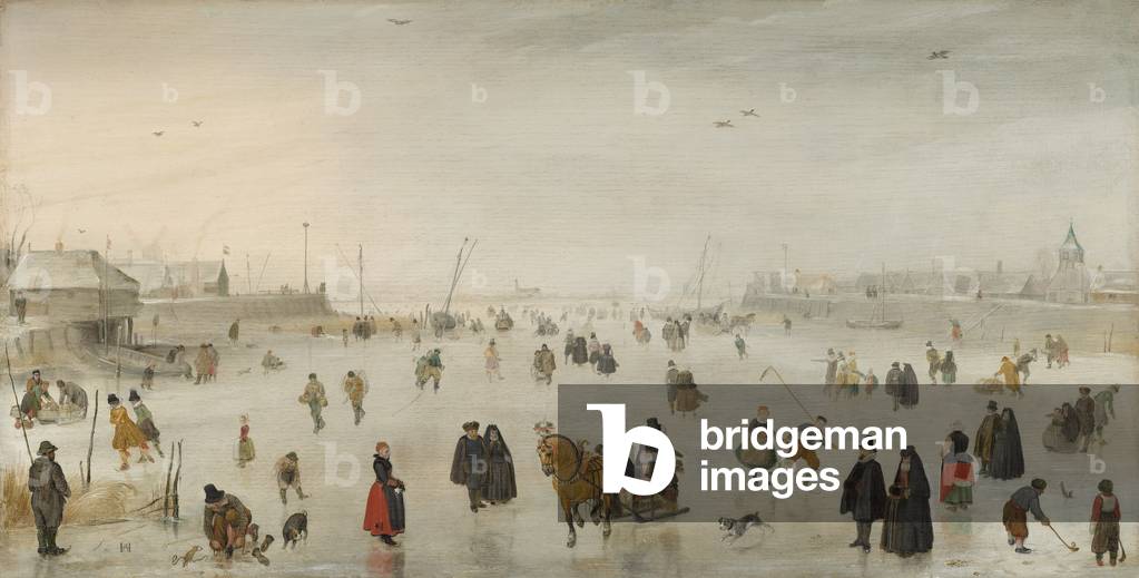 Bild von Gemälde "Eine Szene auf dem Eis" 1625 von Hendrik Avercamp