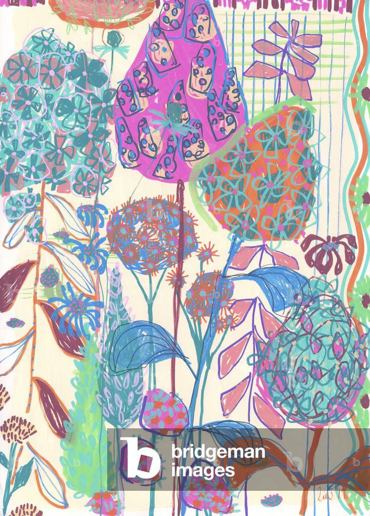 Grafico Ortensia, 2019 (tempera su carta)