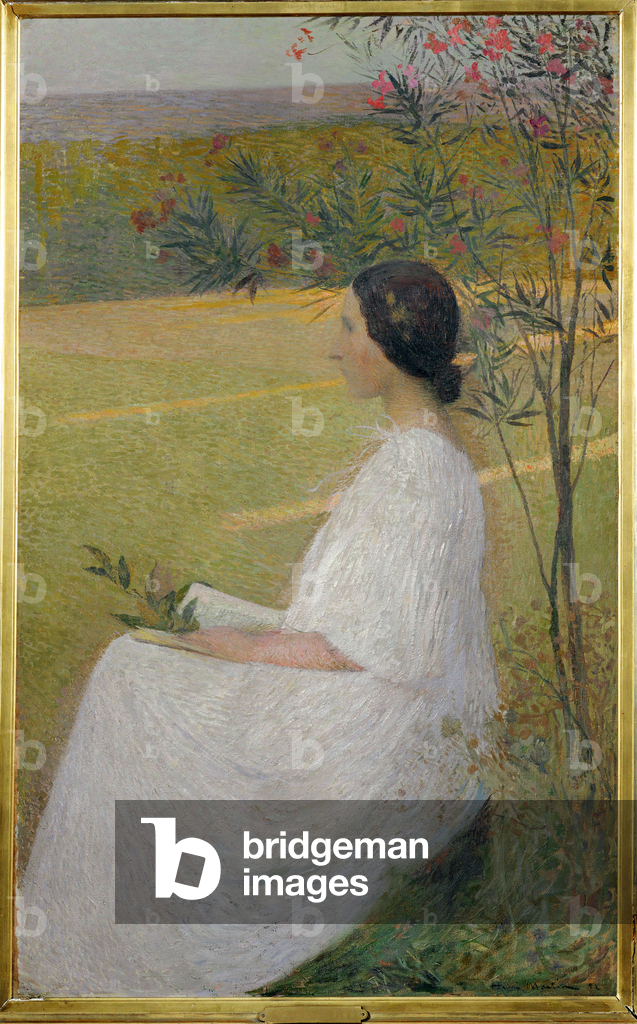Image of Painting depicting The Muse (painting on canvas) by Henri Jean Guillaume Martin
