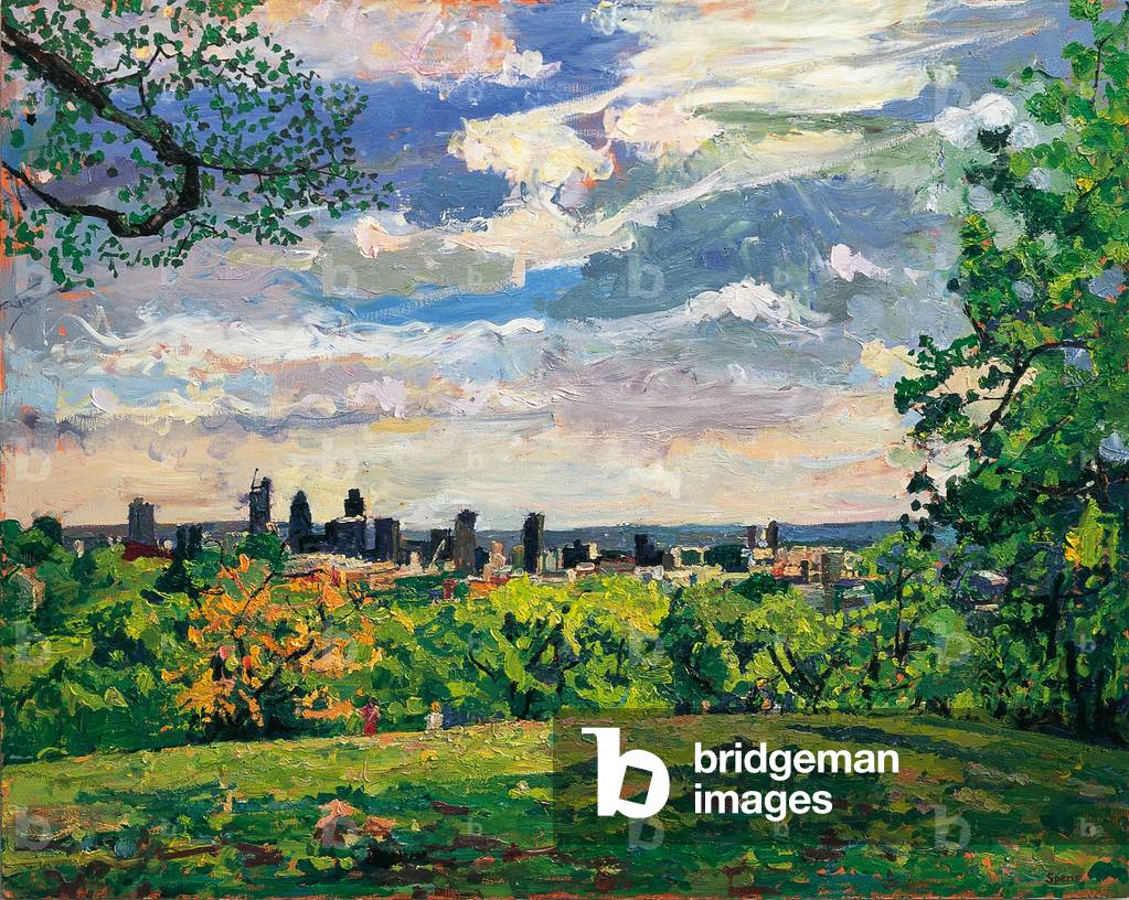Summer, the City from Hampstead Heath, 2010 (Öl auf Karton)