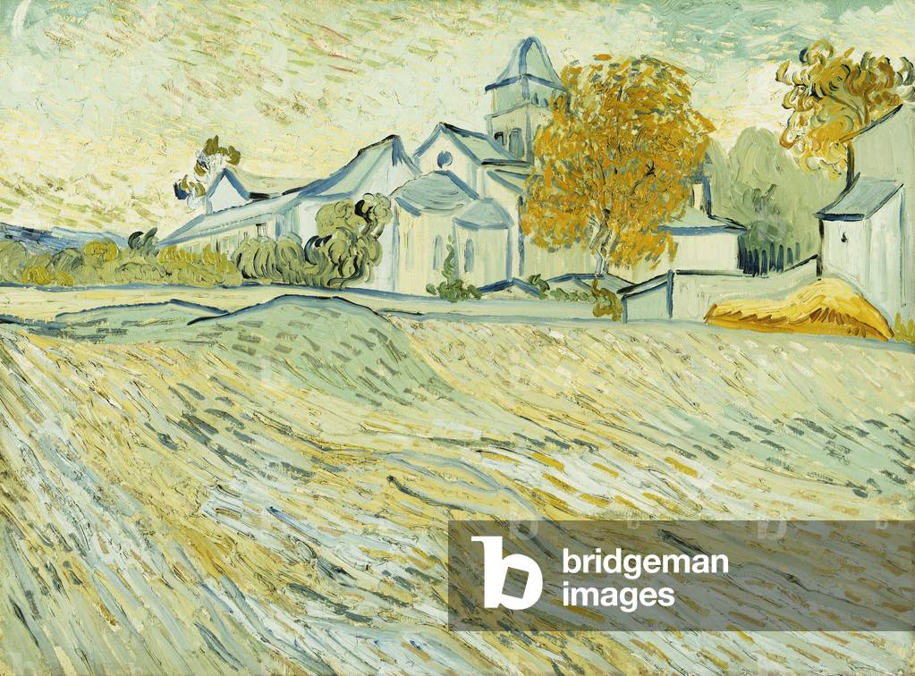 ansicht von Asylum und Saint-Remy Kapelle; Vue de l'Asile et de la Chapelle de Saint-Remy, 1889 (öl auf leinwa