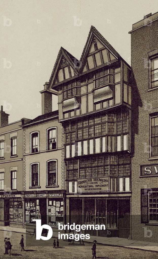 Immagine di Stampa "Vecchia casa in High Street" 1801 di English School
