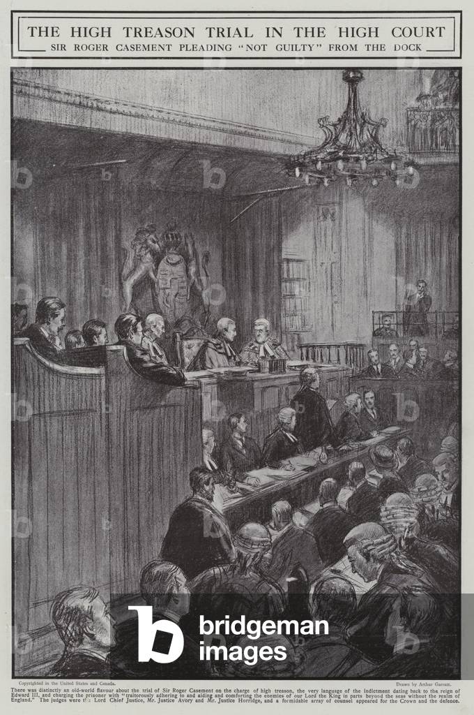 Immagine di Stampa "Sir Roger Casement si dichiara non colpevole per il suo processo per alto tradimento nella