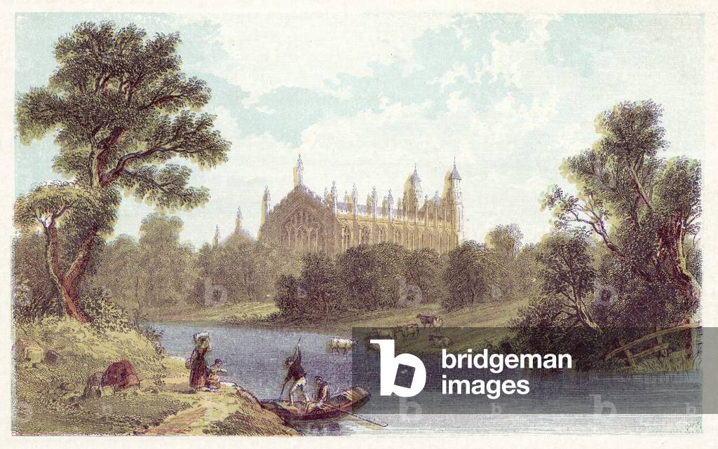 Eton College (colour litho) by English Artist
