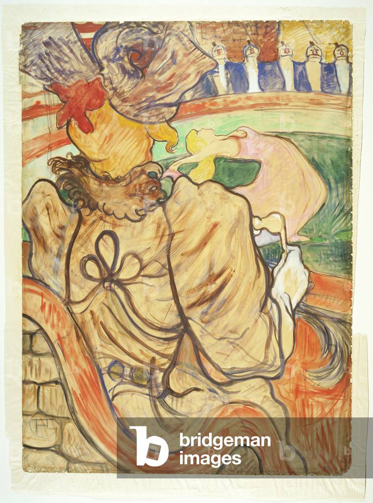 Im Nouveau Cirque: The Dancer and the Five Stiff Shirts, 1892 (transparent & blickdicht w/c, Ölfarbe, Graphit 