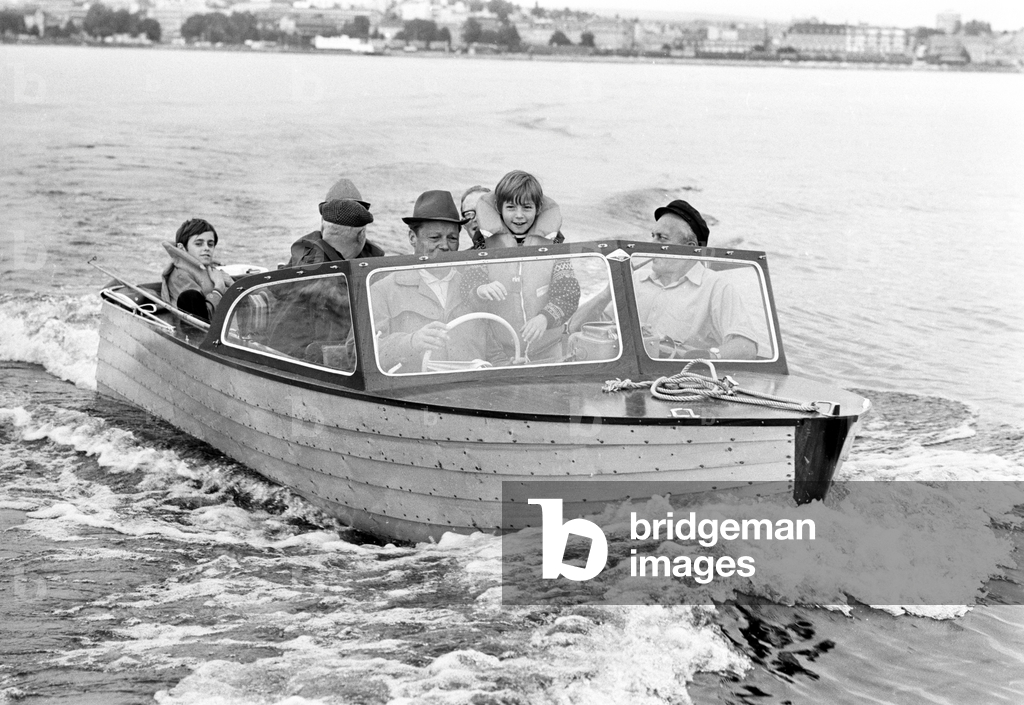 Bild von Fotografie "Hamar im Sommer 1970. Der westdeutsche Bundeskanzler Willy Brandt und Frau Rut ..." 1970