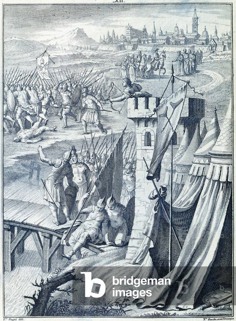 "Targa XII de 'The rubato secchio (La Secchia Rapita) 'por Alessandro Tassoni", 1744 di Zucchi