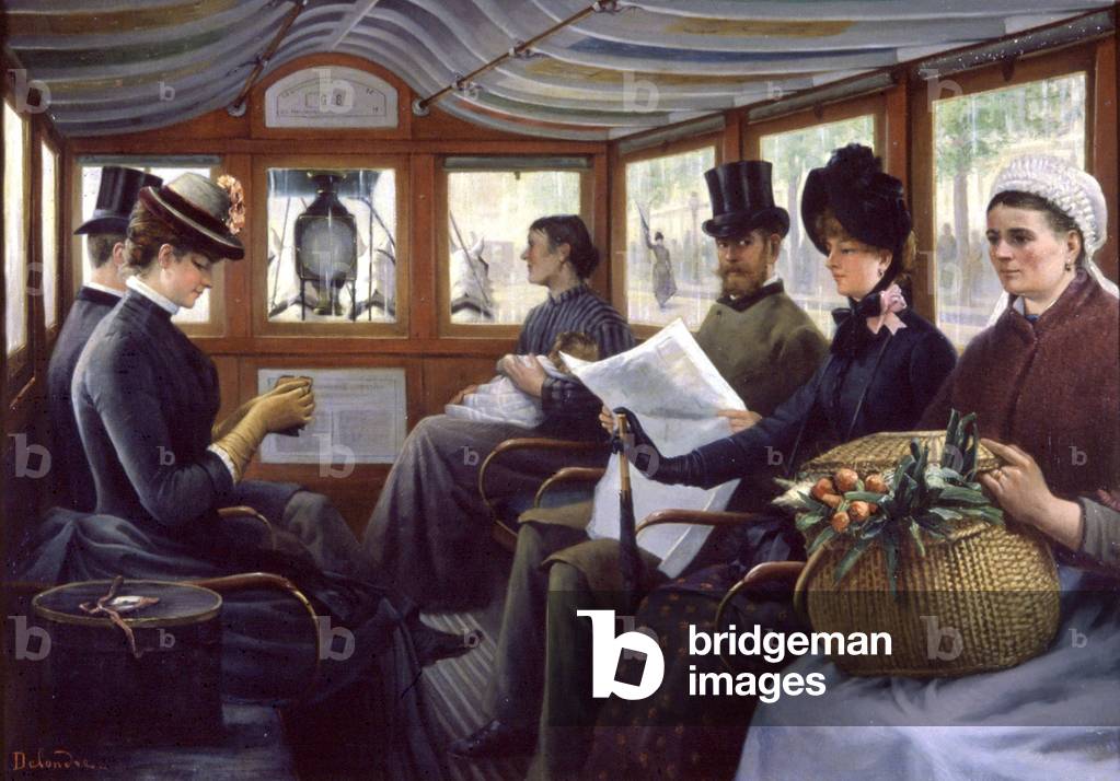 "Passagiere in einem Bus in Paris" 1890 von Maurice Delondre