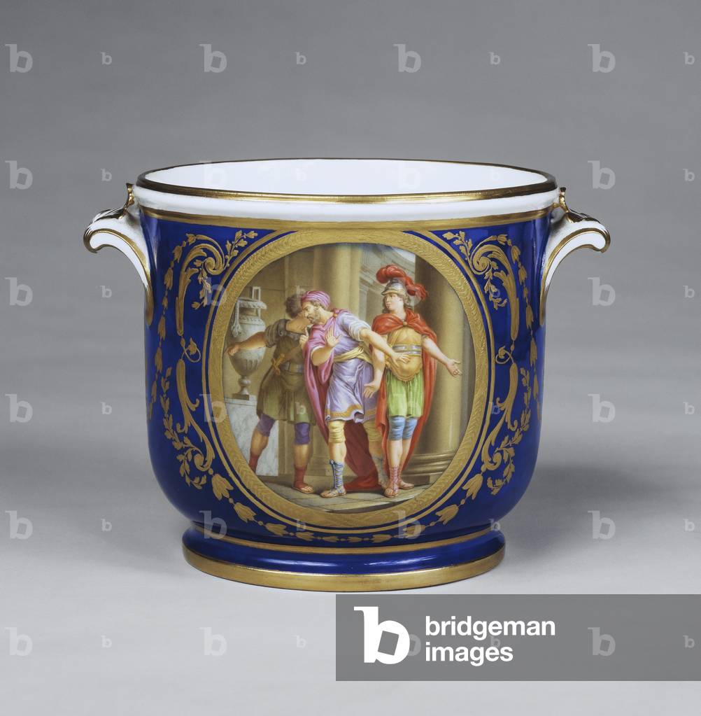 Seau à verre (parte del servizio di cena Luigi XVI) 1783-92 (porcellana in pasta morbida, fondo blu beau e dec