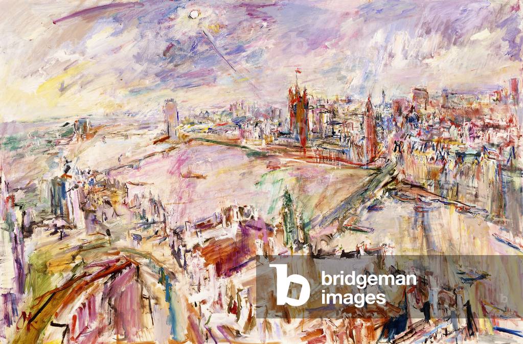 Bild von Gemälde "London mit den häusern von parlament", 1967 von Oskar Kokoschka