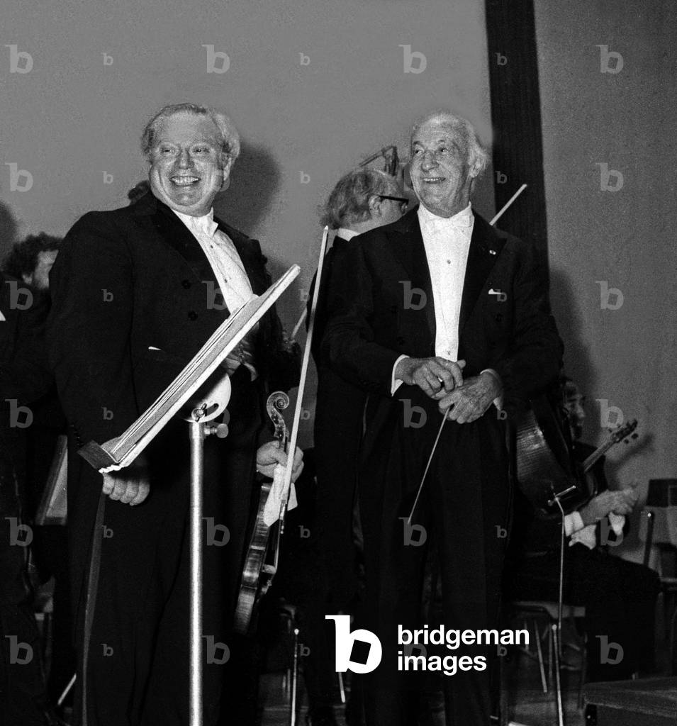 Image of Isaac Stern (violonist) and Gabriel Bouillon (conductor