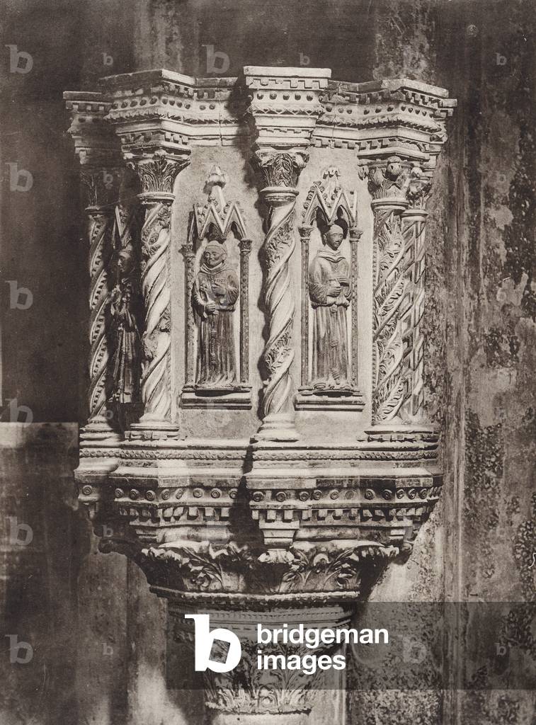 Assisi: Chiesa Sup di S Francesco, Il Pulpito, XIV secolo (foto in b/n)