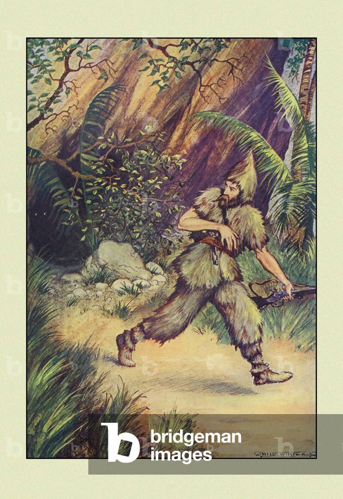 Bild von Druck "Robinson Crusoe" 1914 von Milo Winter
