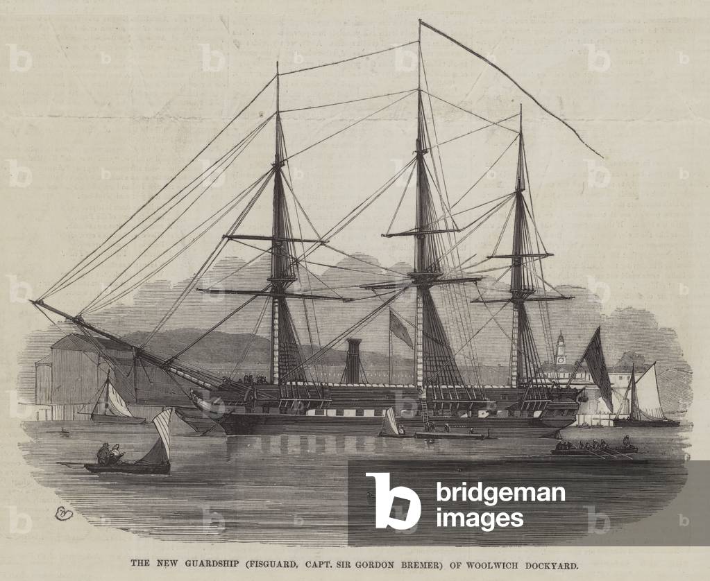 "La nuova Guardia (Fisguard" 1847 di Edwin Weedon, b/w