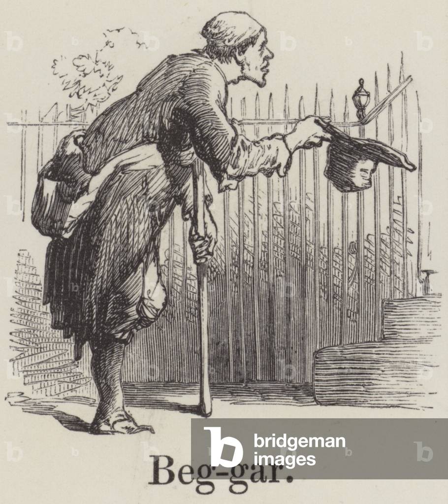 "Bettler (Gravur)" von English School