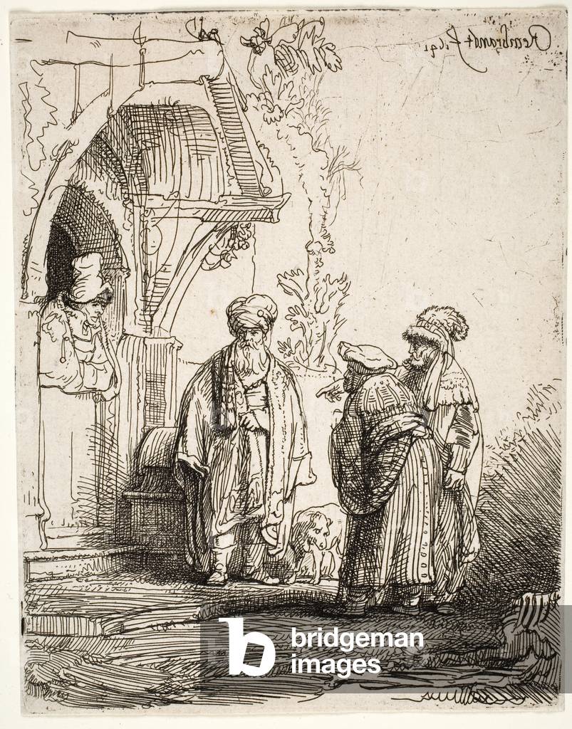 Drei orientalische Figuren (Jakob und Laban), 1641 (Radierung)
