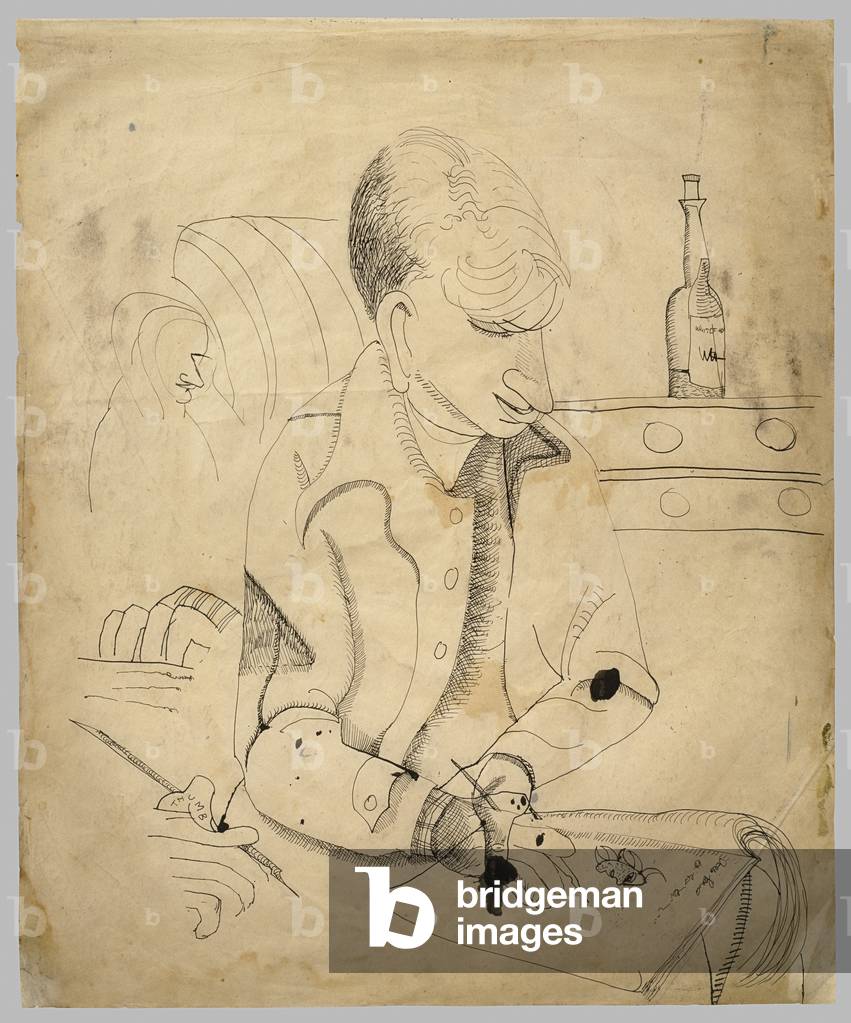 Portrait of an Artist by Lucian Freud, b/w