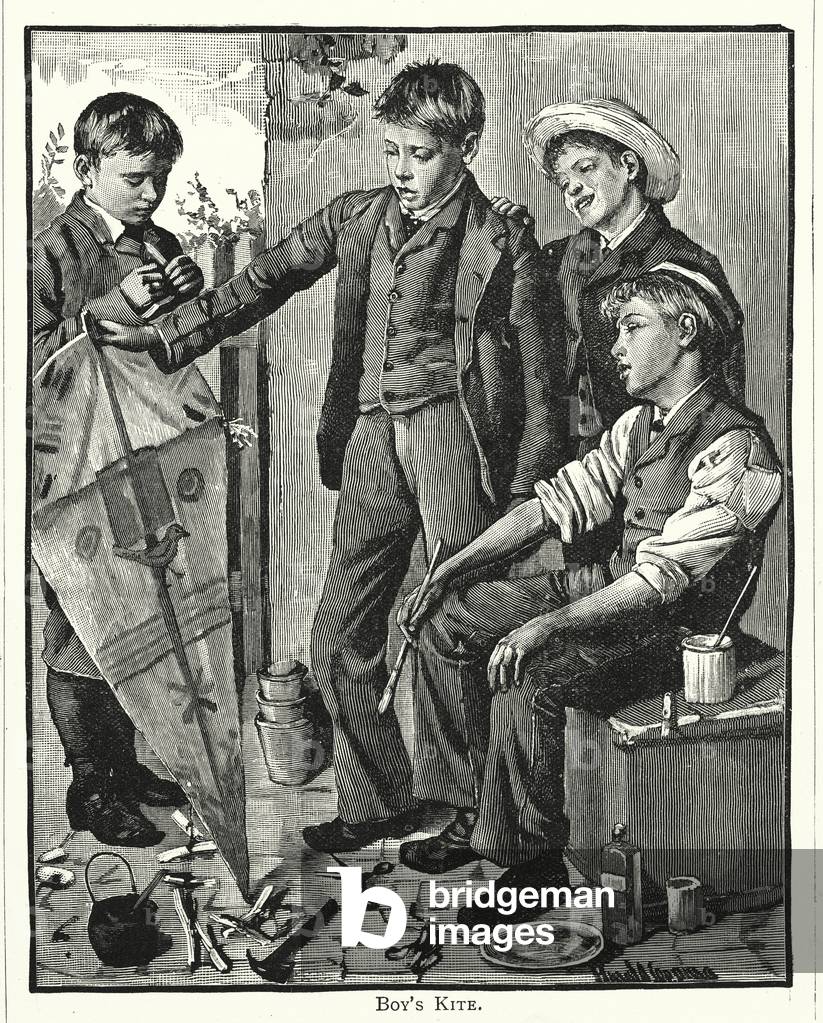 Cerf-volant pour garçon (gravure)