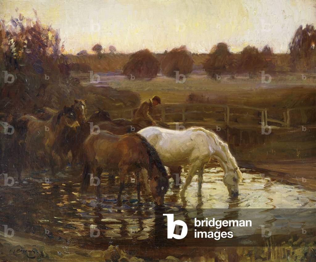 Immagine di Dipinto "Irrigazione", 1910 di Alfred Munnings