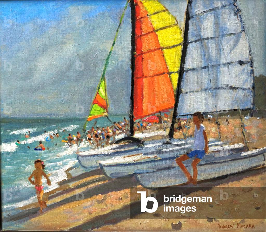 Sailboats, Garrucha, Spain (oil on canvas)