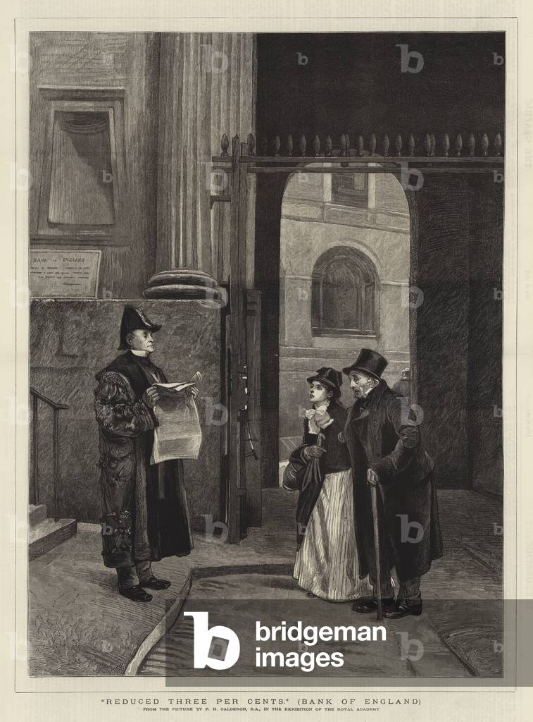 „Reduced Three Per Cents“, Bank of England (Gravur)