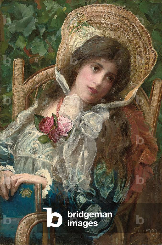 Immagine di Dipinto "contemplazione", 1901 di Isaac Snowman