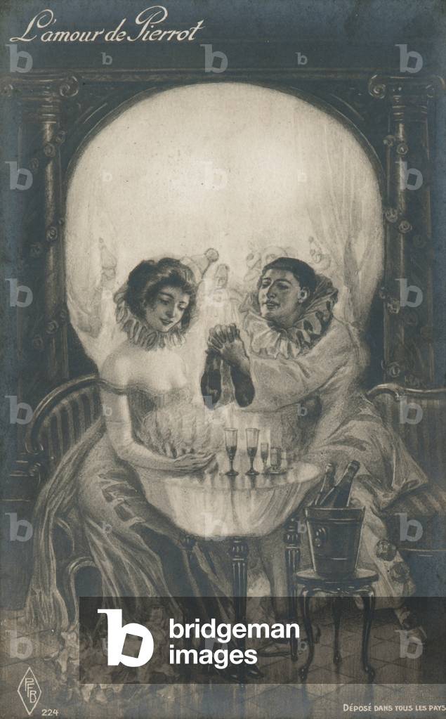 L'Amour de Pierrot. Painting by  French School - Bridgeman Images