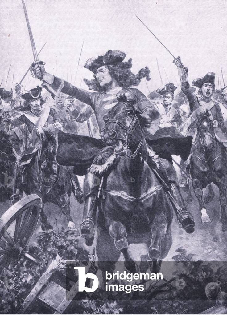 Image of Print depicting The Duke of Marlborough at the Battle of Oudenarde by Richard Caton II Woodville